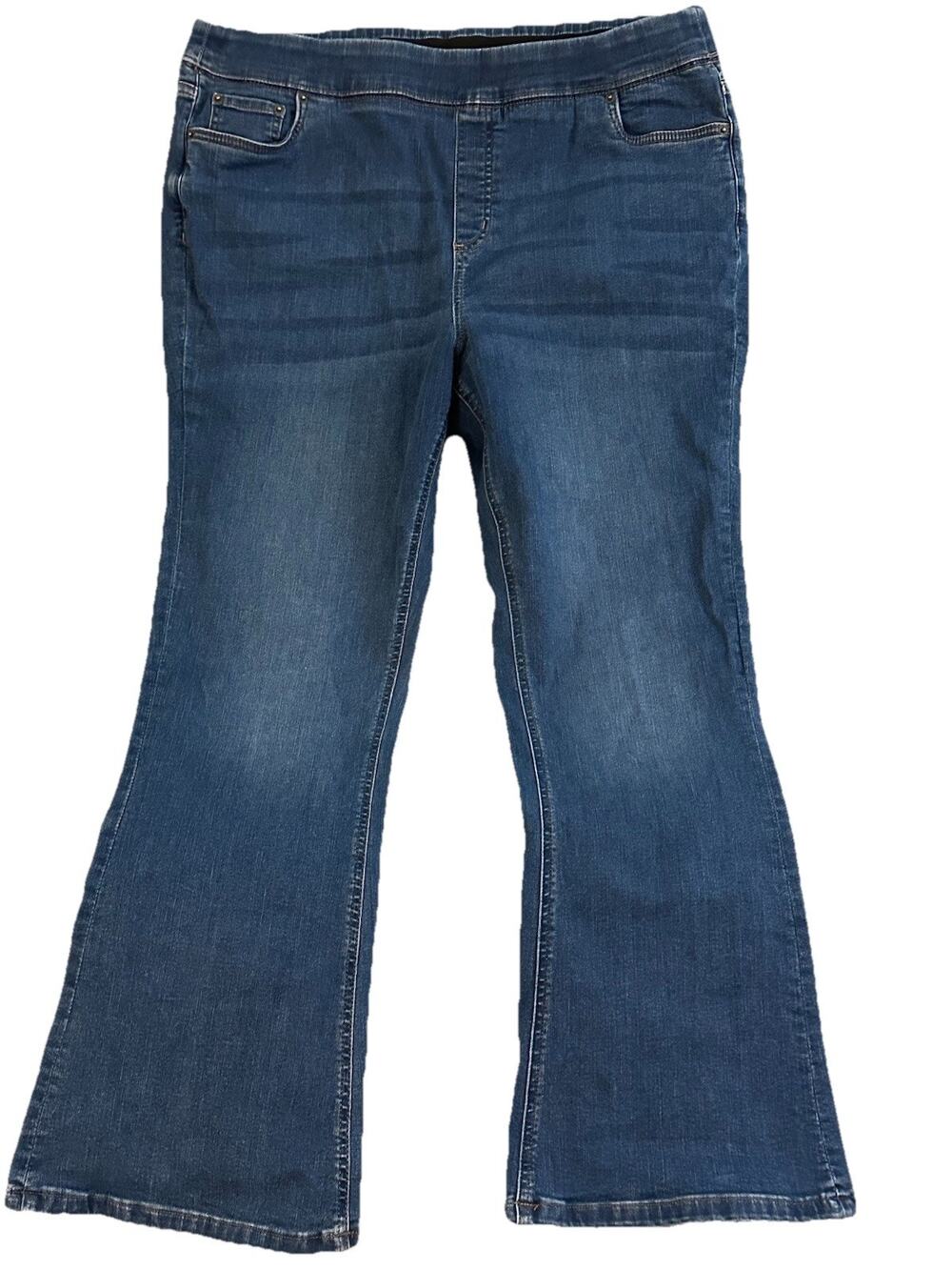 Denim & Co. Pull On Bootcut Jeans Women’s Plus 18W Medium Wash Stretc